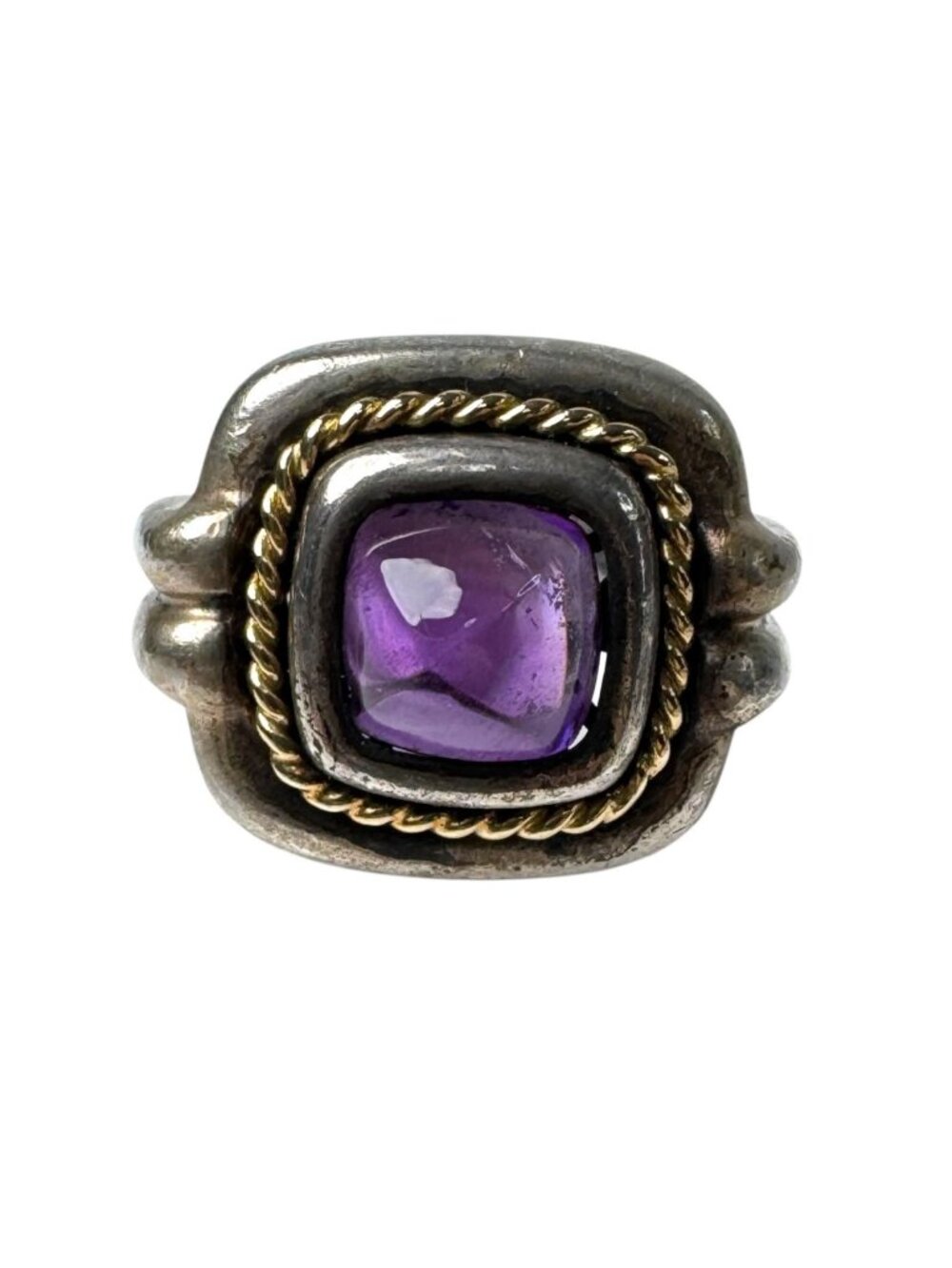 Tiffany & Co Amethyst Square Ring 750 Vintage